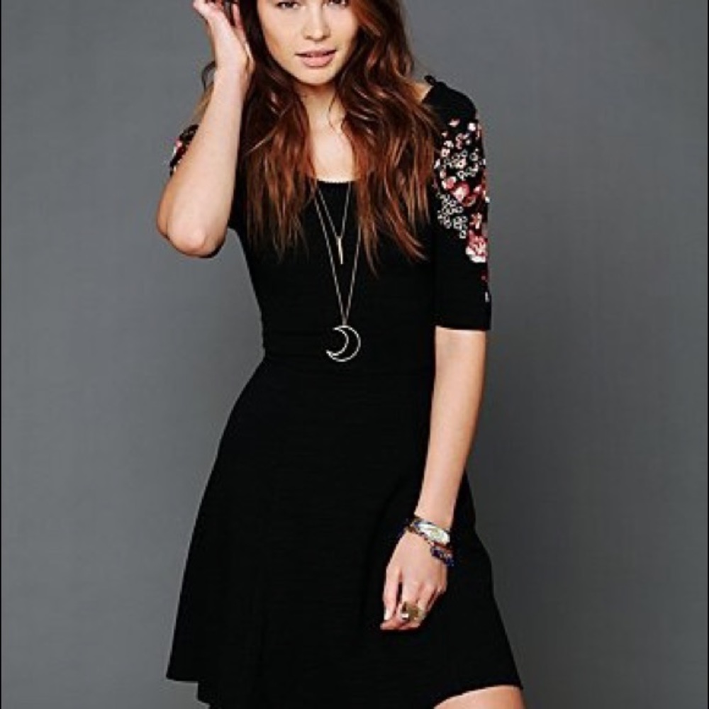 Free People Garden Sleeve Fit n Flare Dress XS